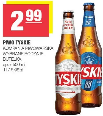 Piwo tyskie wybrane rodzaje butelka promocja w SPAR