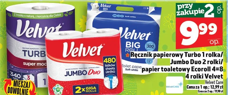 Ręcznik papierowy Turbo 1 rolka / Jumbo Duo 2 rolki / papier toaletowy Ecoroll 4=8 4 rolki promocja w TOPAZ