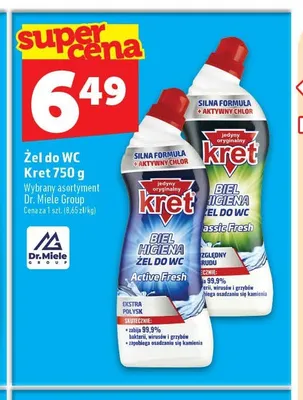 Żel do WC Kret Biel Higiena Classic Fresh promocja w TOPAZ