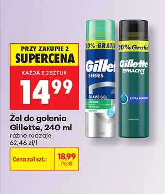 Żel do golenia Gillette Mach3 Extra Comfort promocja w Biedronka