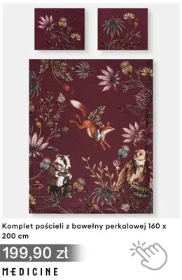 Komplet pościeli z bawełny perkalowej 160x200 cm Medicine promocja w Medicine