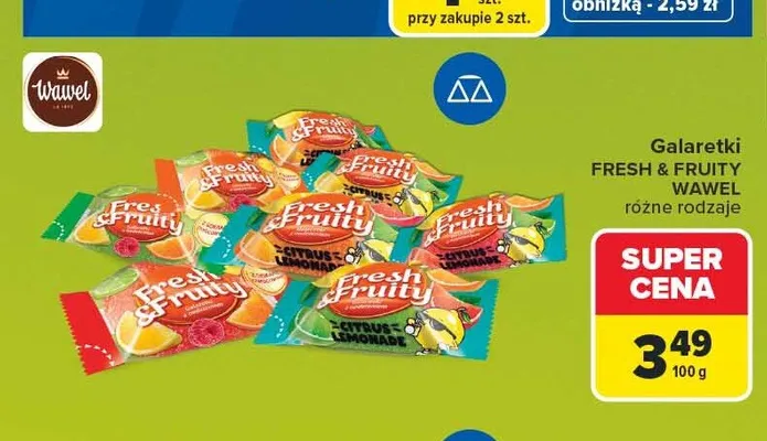 Galaretki Wawel Fresh & Fruity promocja w Carrefour Market