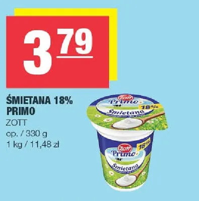 Śmietana 18% primo promocja w SPAR