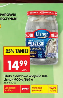 Filety śledziowe wiejskie XXL Lisner promocja w Biedronka