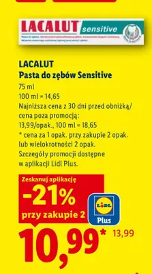 Pasta do zębów Sensitive Lacalut promocja w Lidl