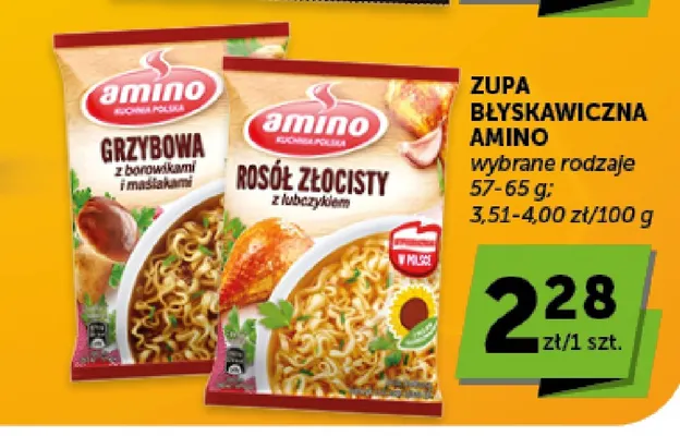 Zupa błyskawiczna Amino grzybowa promocja w ABC