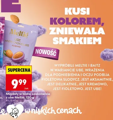 Migdały w białej czekoladzie z ube promocja w Biedronka