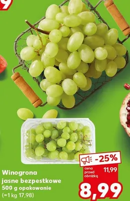 Winogrona jasne bezpestkowe promocja w Kaufland