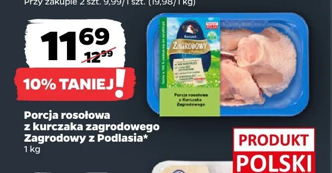 Porcja rosołowa z kurczaka zagrodowego Zagrodowy z Podlasia promocja w Netto