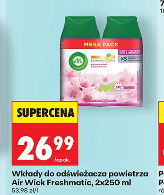 Wkłady do odświeżacza powietrza Air Wick Freshmatic 2-pak promocja w Biedronka