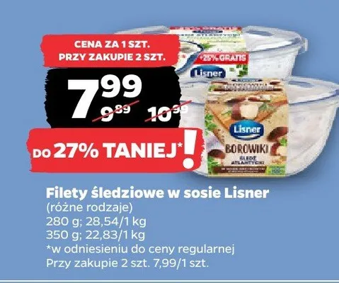 Filety śledziowe w sosie Lisner (różne rodzaje) promocja w Netto