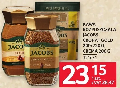 Kawa rozpuszczalna Jacobs Cronat Gold promocja w Selgros