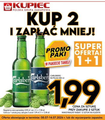 Piwo bezalkoholowe Carlsberg Pilsner promocja w Kupiec