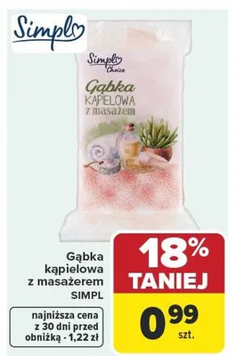 Gąbka kąpielowa z masażem Simpl promocja w Carrefour