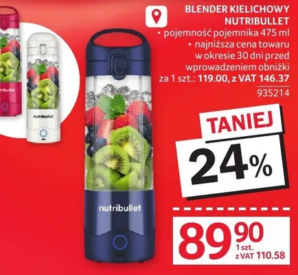 Blender kielichowy NUTRIBULLET promocja w Selgros