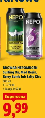 Piwo Nepomucen Surfing On, Mad Resin, Berry Bomb lub Salty Kiss promocja w Lidl