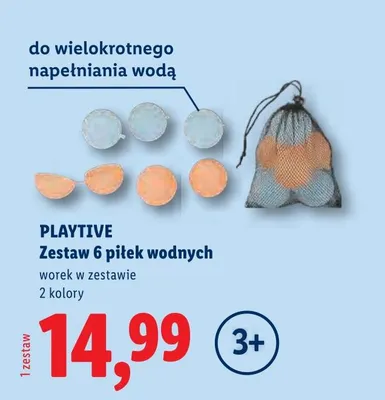 Zestaw 6 piłek wodnych Playtive worek w zestawie promocja w Lidl