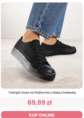 Trampki Vices na Platformie z Niską Cholewką promocja w Renee