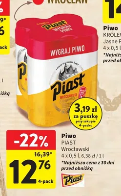 Piwo Piast Wrocławski promocja w Intermarche