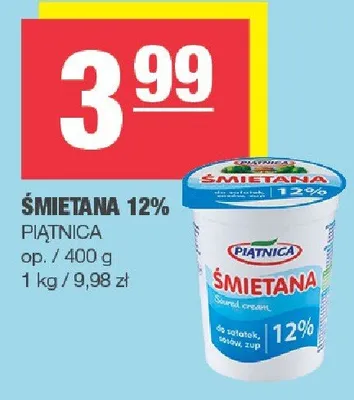 Śmietana 12% promocja w SPAR