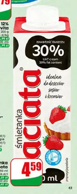 Śmietanka UHT 30% Łaciata promocja w Dino