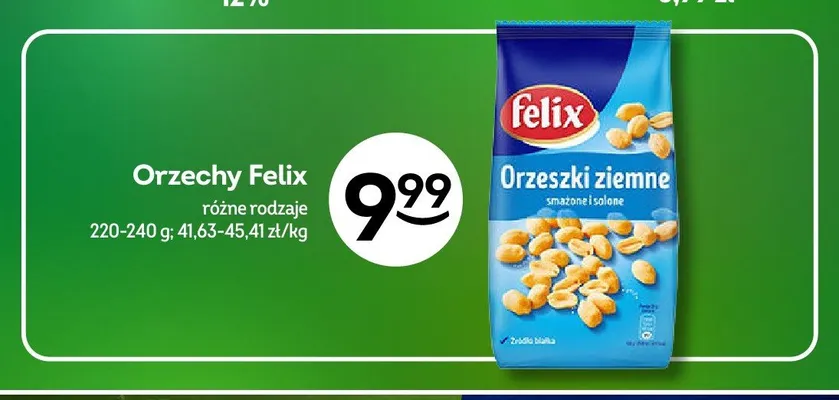 Orzeszki ziemne smażone i solone Felix promocja w Żabka
