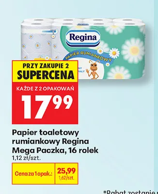 Papier toaletowy rumiankowy Regina Mega Paczka 16-pak promocja w Biedronka