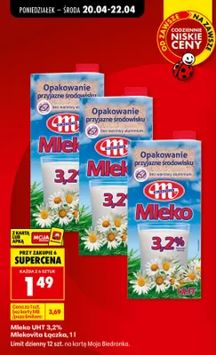 Mleko UHT 3,2% Łączka promocja w Biedronka