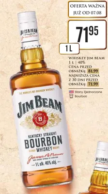 Whiskey Jim Beam Bourbon promocja w Dino
