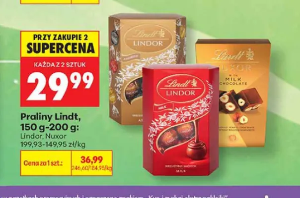 Praliny Lindt Lindor promocja w Biedronka