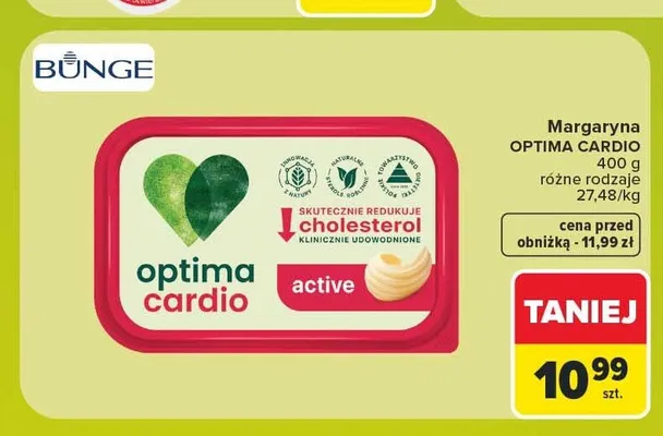 Margaryna Optima Cardio promocja w Carrefour Market