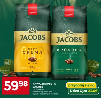 Kawa ziarnista Jacobs Café Crema Gold promocja w Stokrotka
