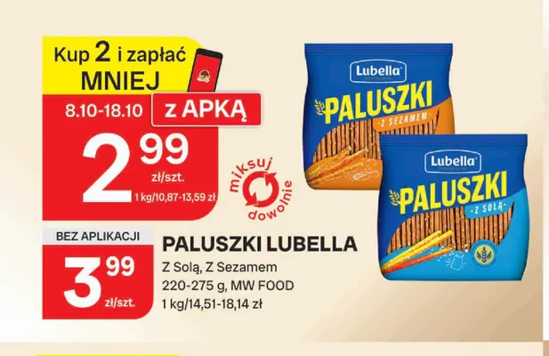 Paluszki Lubella z sezamem promocja w Chorten