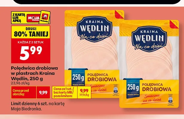 Polędwica drobiowa w plastrach Kraina Wędlin promocja w Biedronka
