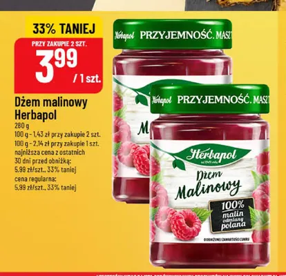 Dżem malinowy Herbapol promocja w POLOmarket
