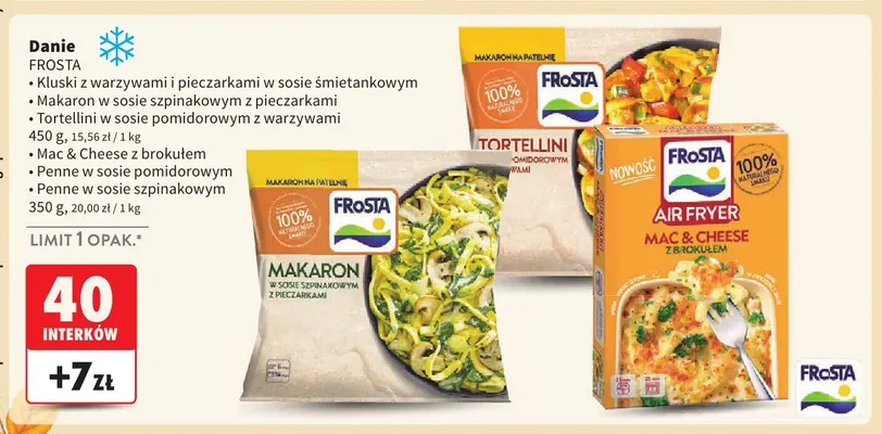 Danie Mac & Cheese z brokułem Frosta promocja w Intermarche