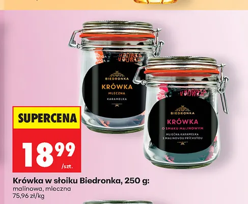 Krówka w słoiku Biedronka malinowa promocja w Biedronka