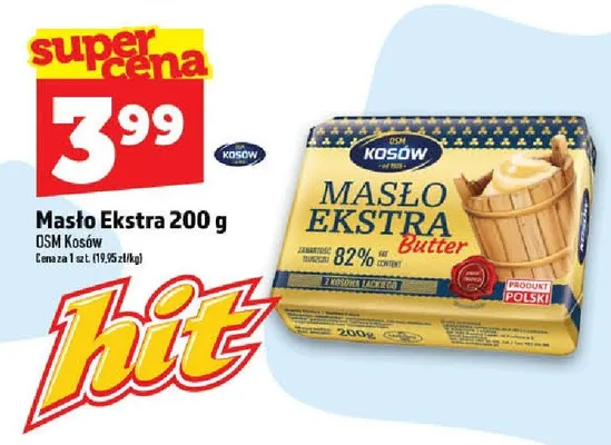 Masło Ekstra Kosów promocja w TOPAZ