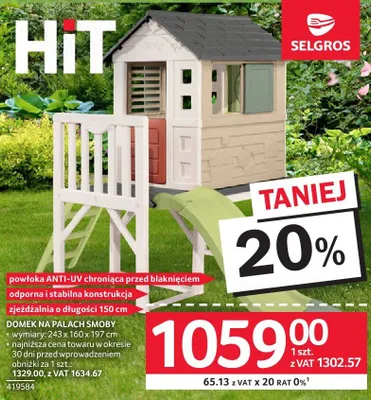 Domek na palach Smoby promocja w Selgros