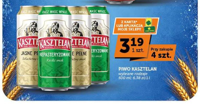 Piwo Kasztelan Niepasteryzowane promocja w Euro Sklep