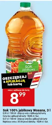 Sok 100% jabłkowy Wosana promocja w Twój Market