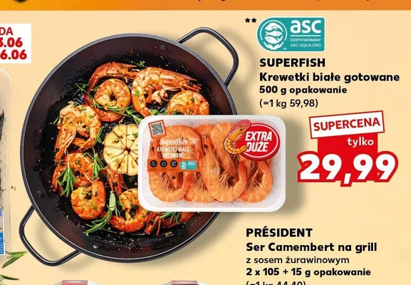 Krewetki białe gotowane Superfish promocja w Kaufland