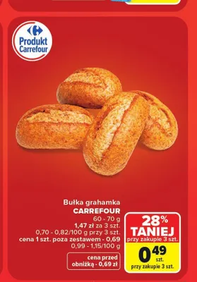 Bułka grahamka Carrefour promocja w Carrefour
