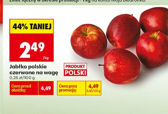 Jabłko czerwone polskie promocja w Biedronka