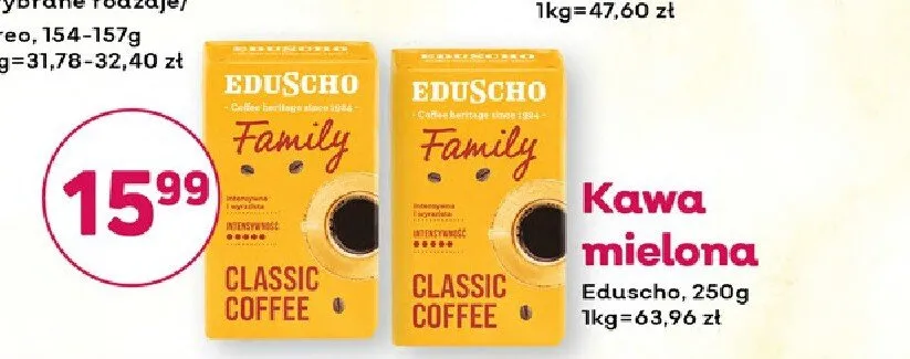 Kawa mielona Eduscho Family Classic promocja w Bliski
