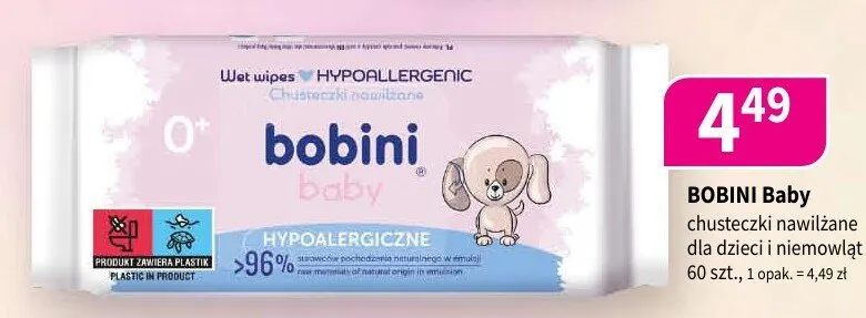 Chusteczki nawilżane dla dzieci i niemowląt Bobini Baby promocja w Drogerie Polskie