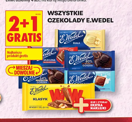 Czekolada klasyczna gorzka 64% E.Wedel promocja w Biedronka