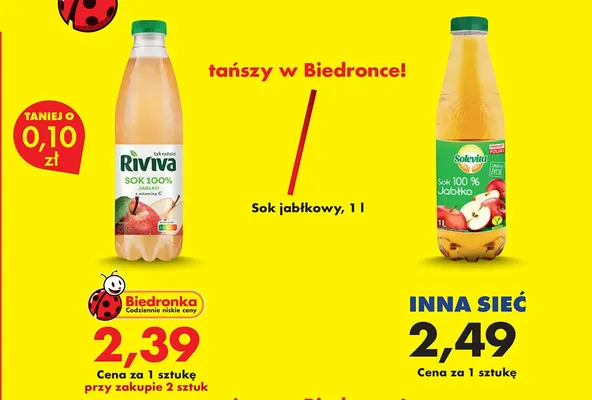 Sok jabłkowy Riviva promocja w Biedronka