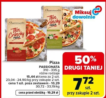Pizza passionata 310-335g różne rodzaje promocja w Carrefour