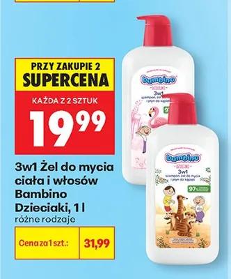 Żel do mycia ciała i włosów 3w1 Bambino Dzieciaki promocja w Biedronka